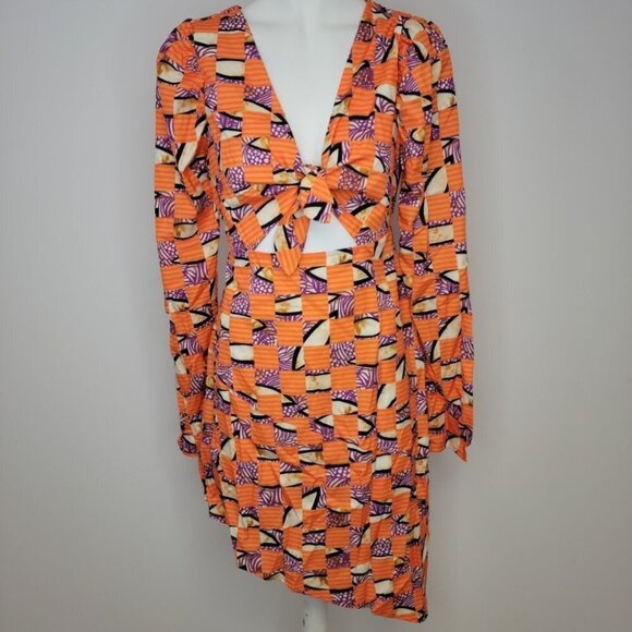 SHEIN Tie Front Ayssemtrical Dress - Picture 1 of 10